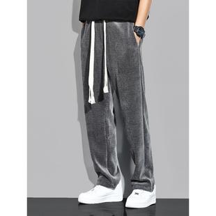 男宽松百搭潮流阔腿运动裤 潮牌it 休闲裤 BIAS直筒春季 垂感 neith