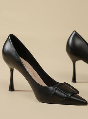 Cozyroom黑色高跟鞋女秋款性感风职业不累脚细跟成人礼高级感