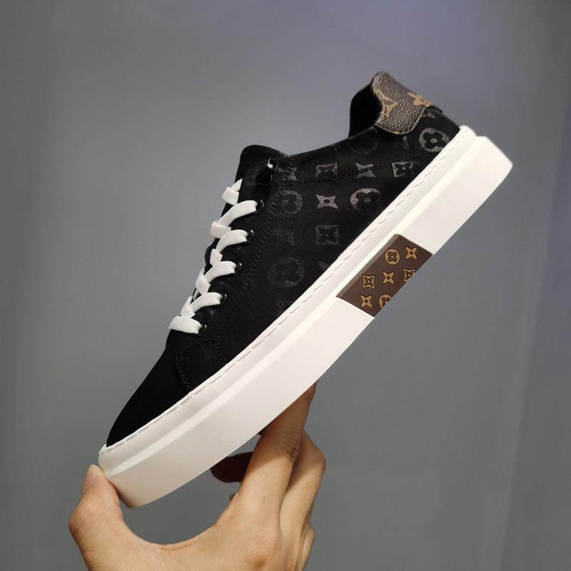 潮牌男鞋帆布鞋男一脚蹬厚底板鞋2025新款休闲 鞋夏季透气薄款布