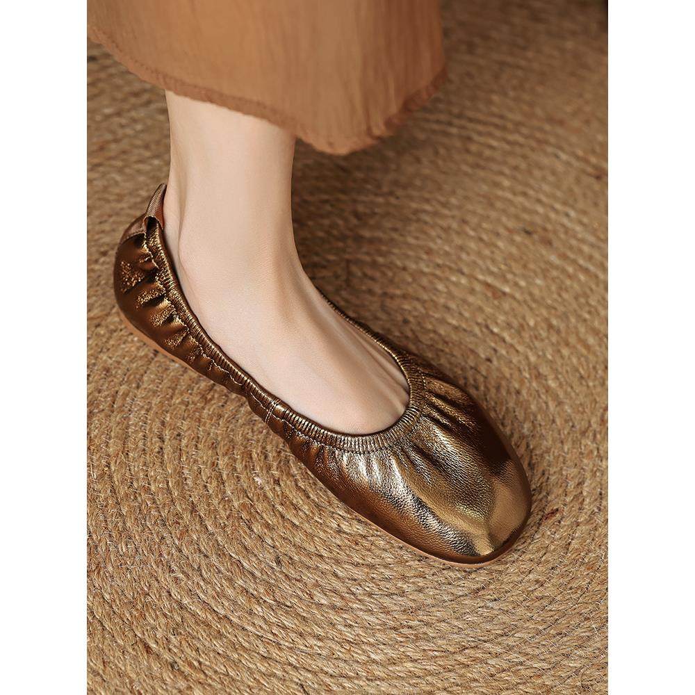 意大利Raraente～圆头羊皮浅口女单鞋软底芭蕾蛋卷鞋软皮舒适平底,女鞋,浅口单鞋,淘宝优惠券,粉丝福利购,淘宝优惠卷