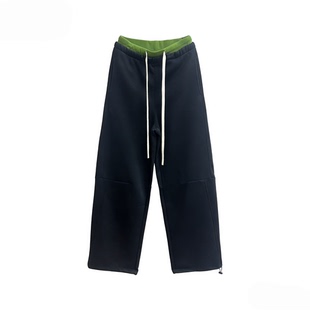 阔腿裤 抽绳休闲裤 拼色腰 3.4 小四专享