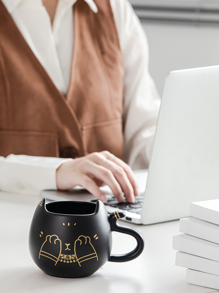 大英博物馆盖亚安德森猫表情陶瓷杯马克杯情侣对杯子生日礼物