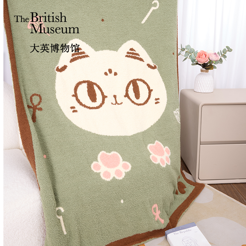 大英博物馆盖亚安德森猫午睡毛毯空调毯实用型送闺蜜生日礼物女生