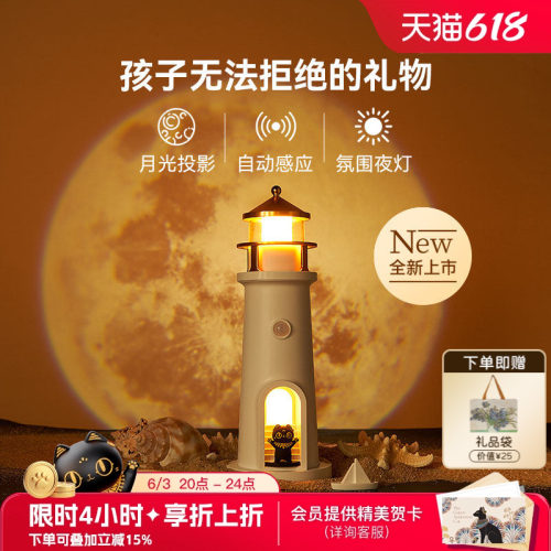 大英博物馆萌猫灯塔投影氛围灯