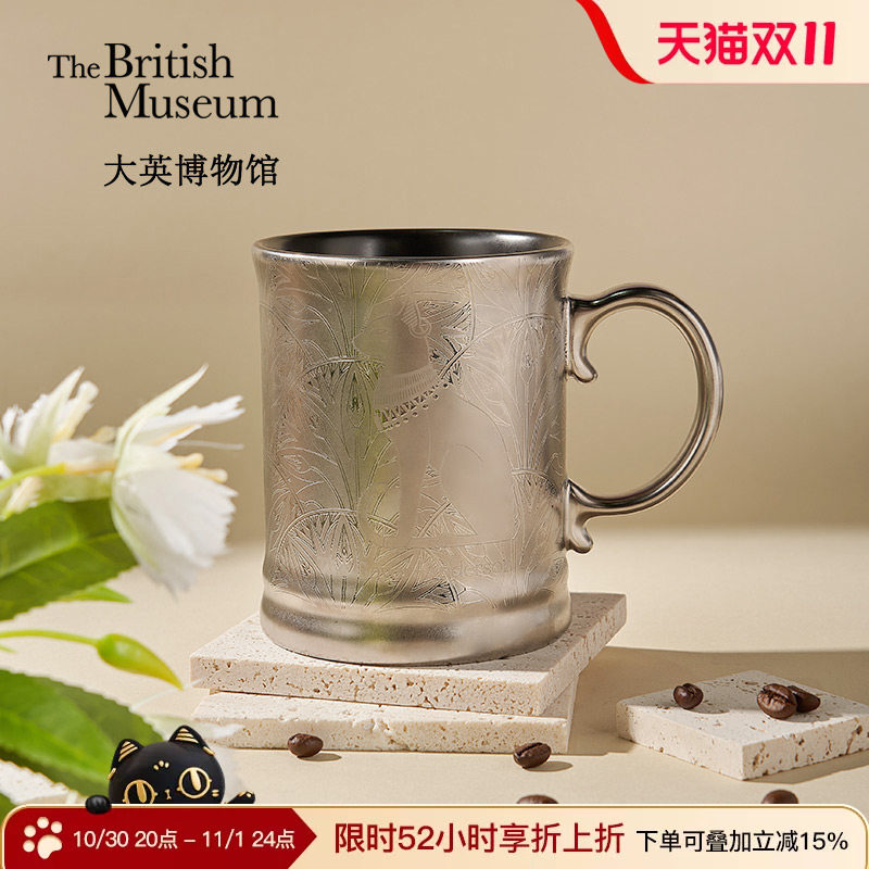 大英博物馆安德森猫电镀复古陶瓷杯马克杯咖啡杯喝水杯子办公室