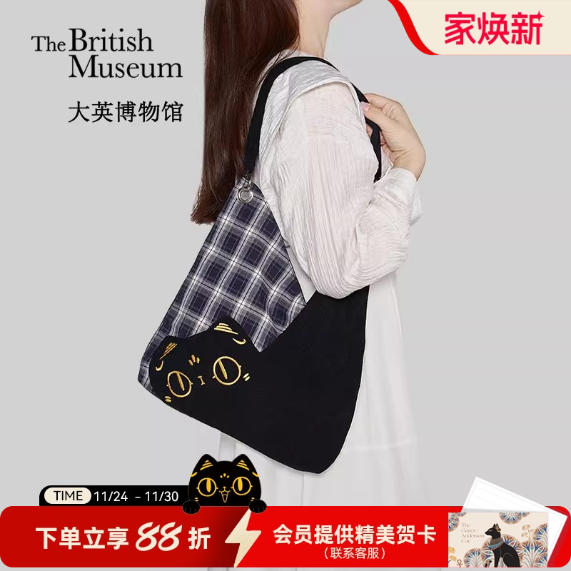 大英博物馆安德森猫咪帆布包单肩包包可爱女友闺蜜生日礼物女生