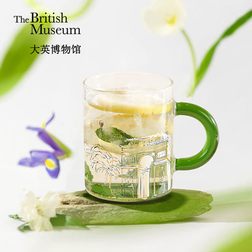 大英博物馆城市漫步巴黎把手玻璃杯高硼硅杯子茶杯水杯送生日礼物