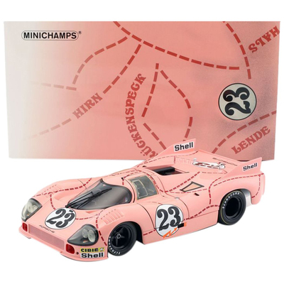 Minichamps-Porsche 保时捷917跑车 1 18 粉色赛车汽车模型车收藏