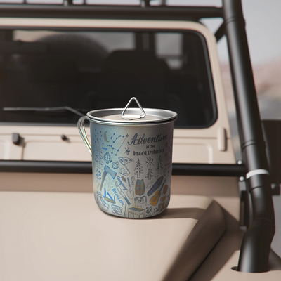 EtchStudio-Camping Gear户外露营装备 便携耐高温咖啡纯钛马克杯