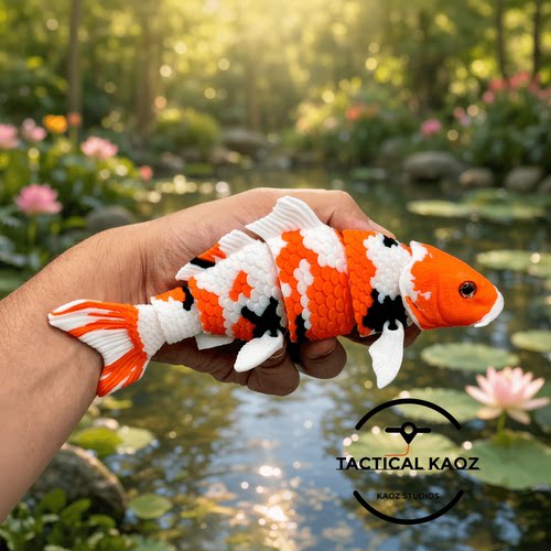 DIY定制-Koi Fish 锦鲤 全关节可动钥匙扣仿生科教模型解压玩具