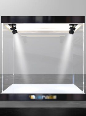 适用76391海德薇亚克力展示盒高透明防尘罩喷绘背景LED带灯收纳盒