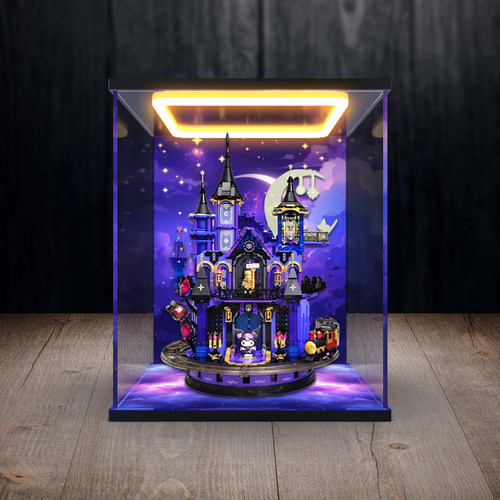 亚克力回形灯积木玩具展示盒适用toptoy三丽鸥酷洛米紫晶城堡套装