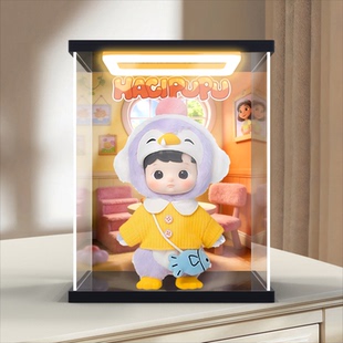 古薇媞适用Hacipupu 小馋包单人通用潮玩手办亚克力回型灯展示盒