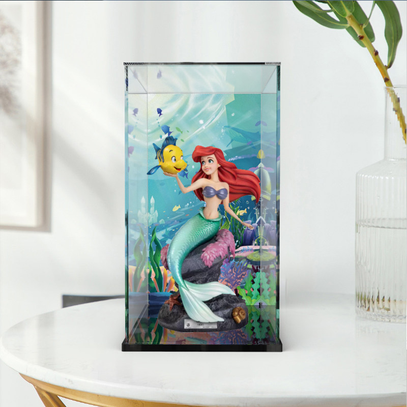 适用野兽王国迪士尼极匠系列小美人鱼限量收藏雕塑摆件专用展示盒