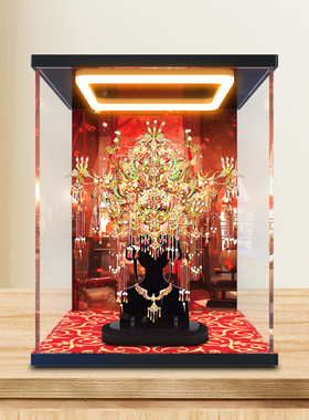 适用拼酷山海经十二凤仪冠3D立体拼图模型积木回型灯亚克力展示盒