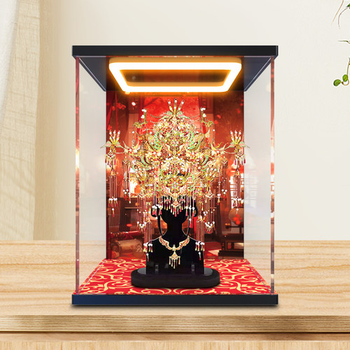 适用拼酷山海经十二凤仪冠3D立体拼图模型积木回型灯亚克力展示盒