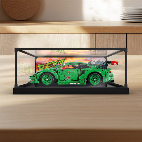 古薇媞适用乐高42224保时捷911GT3赛车积木模型防尘合金框展示盒