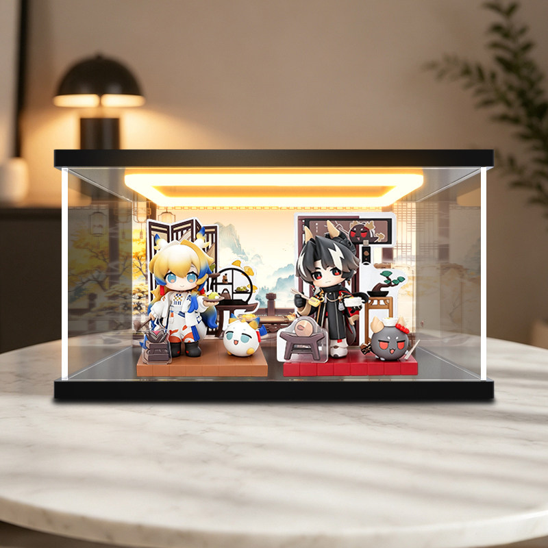 古薇媞适用 明日方舟 重岳&黍 手办模型回型灯亚克力展示盒图片