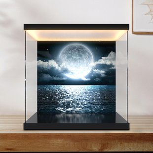 适用10365杰克船长加勒比海盗船黑珍珠号模型亚克力灯箱款展示盒