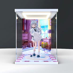 亚克力回形灯主题背景展示盒适用 Nachoneko 甘城猫猫手办收纳盒