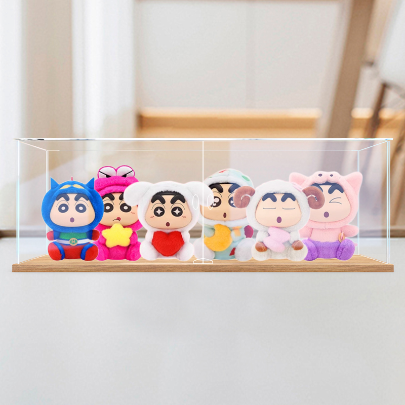 适用灵动创想蜡笔小新盲盒毛绒玩偶搪小偶S系列亚克力收纳展示盒