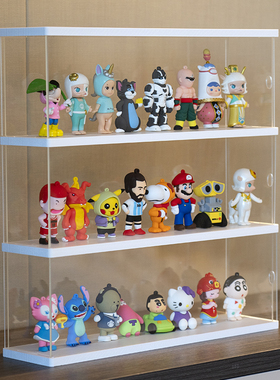 透明le高模型防尘娃柜泡泡玛特公仔小颗粒积木摆架盲盒收纳展示架