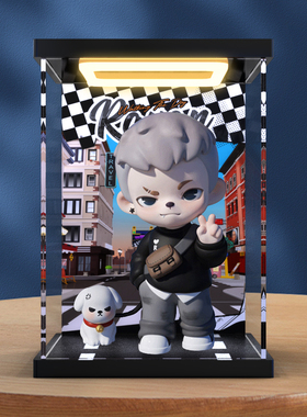 灯光亚克力展示盒 适用TNT SPACE Rayan遛狗 吊卡 潮玩手办模型