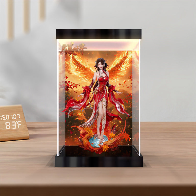 古薇媞适用集模堂 完美世界 火灵儿 手办亚克力灯箱款展示盒图片