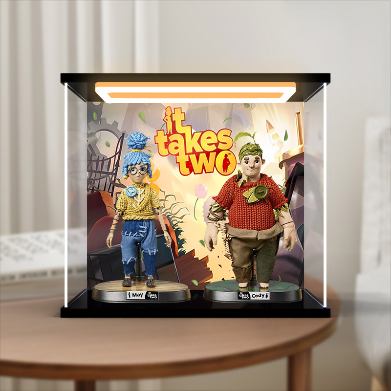 亚克力灯光展示盒适用共鸣gong 双人成行 潮玩公仔专用模型收纳盒