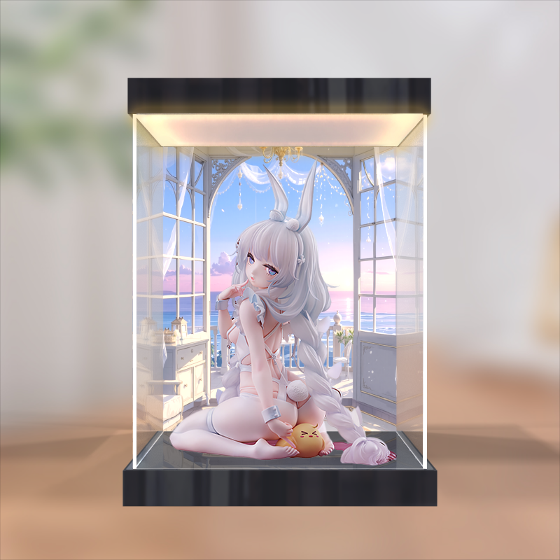 灯箱款展示盒适用MIMEYOI 碧蓝航线 恶毒 懒懒的白兔 专用手办