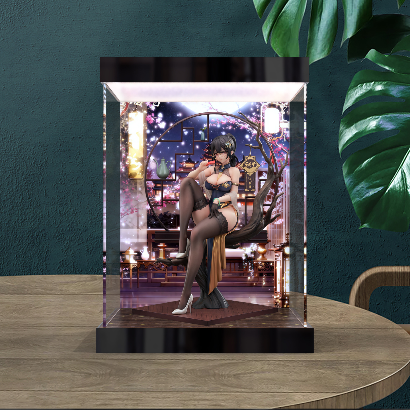 亚克力灯箱款展示盒适用虾米大模王夏芈「幸」相逢旗袍玄墨&踏雪