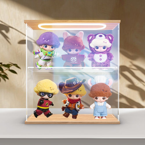 古薇媞适用泡泡玛特DIMOO WORLD × PIXAR联名系列搪胶盲盒展示盒