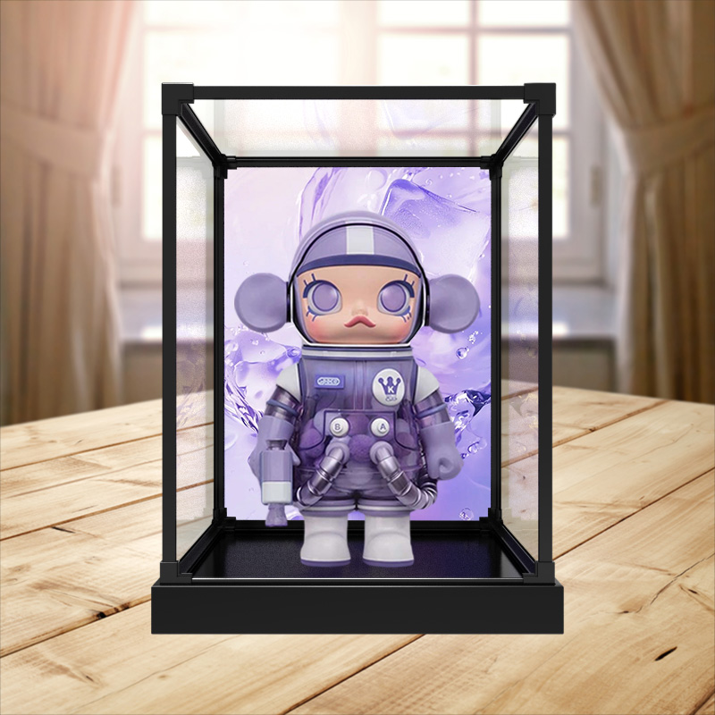 亚克力合金框架展示盒适用泡泡玛特molly 400%芋见潮玩手办收纳盒