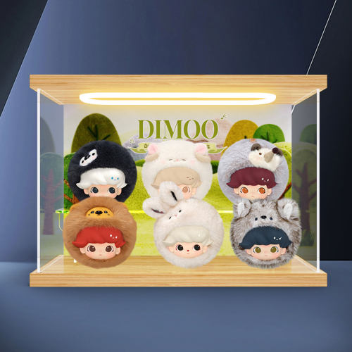 古薇媞适用泡泡玛特DIMOO秘密话剧社系列耳机包盲盒回型灯展示盒