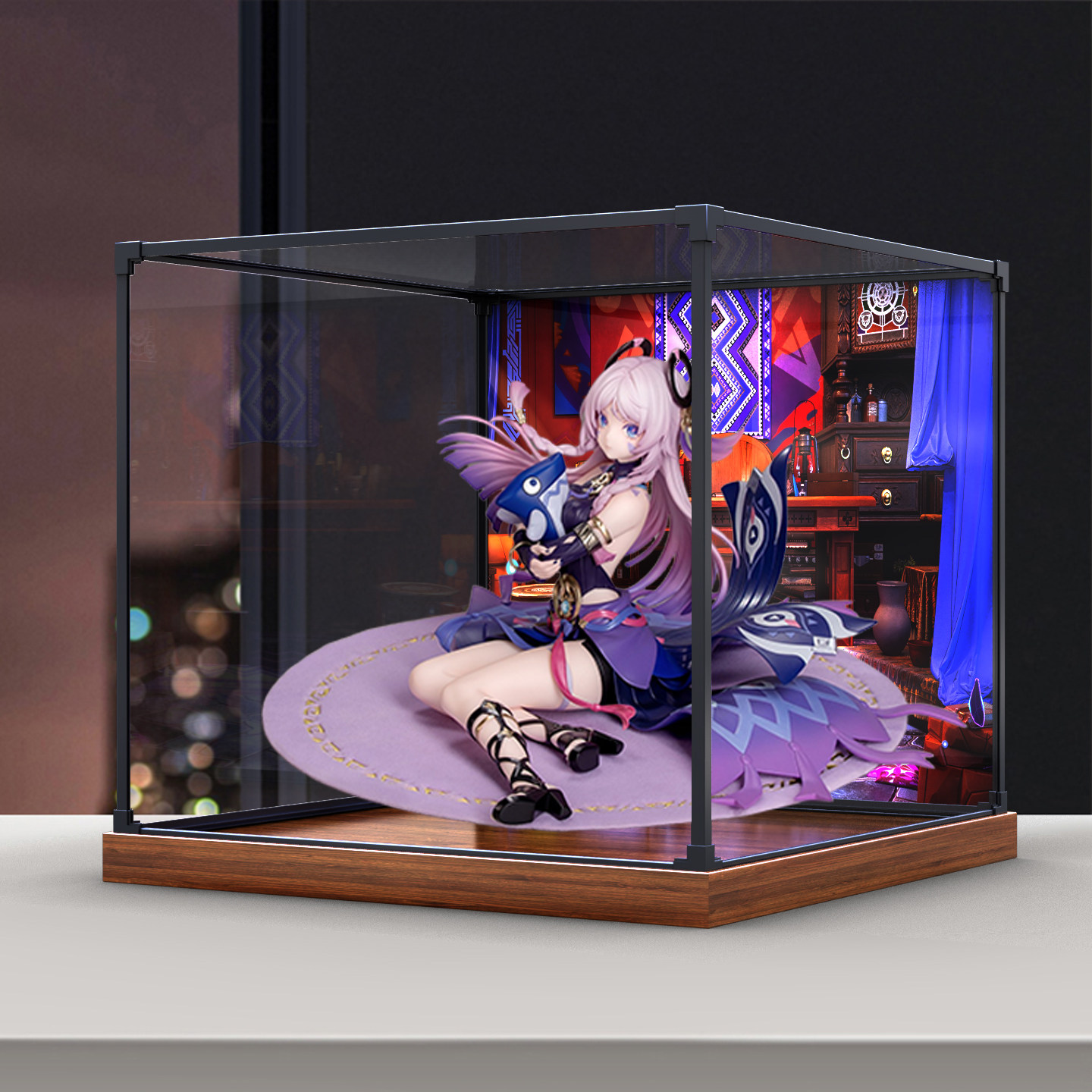 合金框亚克力展示盒适用Myethos 原神 茜特菈莉·白星黑曜 手办