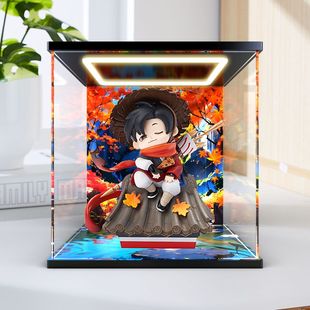 适用 全职高手叶修隐士手办国风系列Q版手办亚克力回形灯展示盒