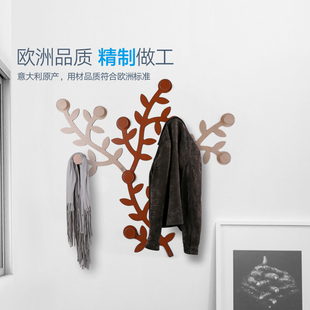 福帕意大利进口实木挂钩玄关卧室墙上衣帽钩架衣帽架挂衣架置物架