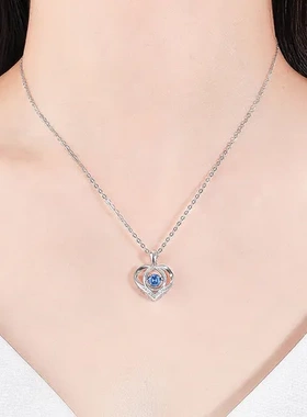 情人节镀银配饰项链s925跳动吊坠饰品心形爱心灵动水滴