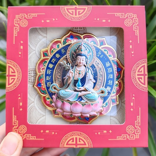 转金刚金属旋转冰箱贴观音菩萨文殊菩萨莲花生大师金刚萨埵菩萨