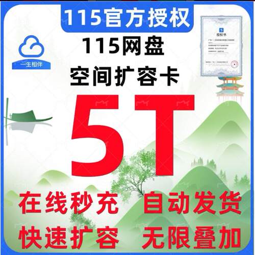 115网盘5TB空间卡扩容卡长期有效