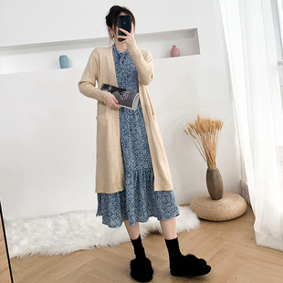 极速孕妇连衣裙洋气o春装套装时尚款两件套春季宽松中长款上衣女