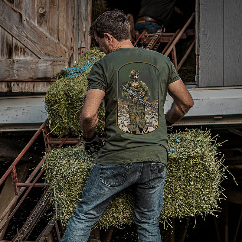 硬汉俱乐部军事风印花短袖T恤