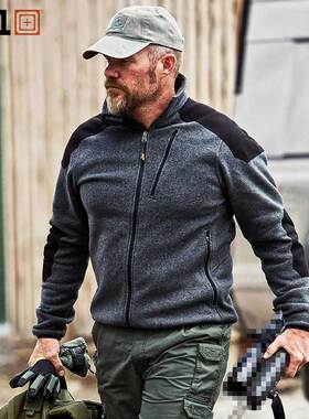 美国5.11 新款修身保暖外套战术夹克 511 拉链抓绒卫衣 72407