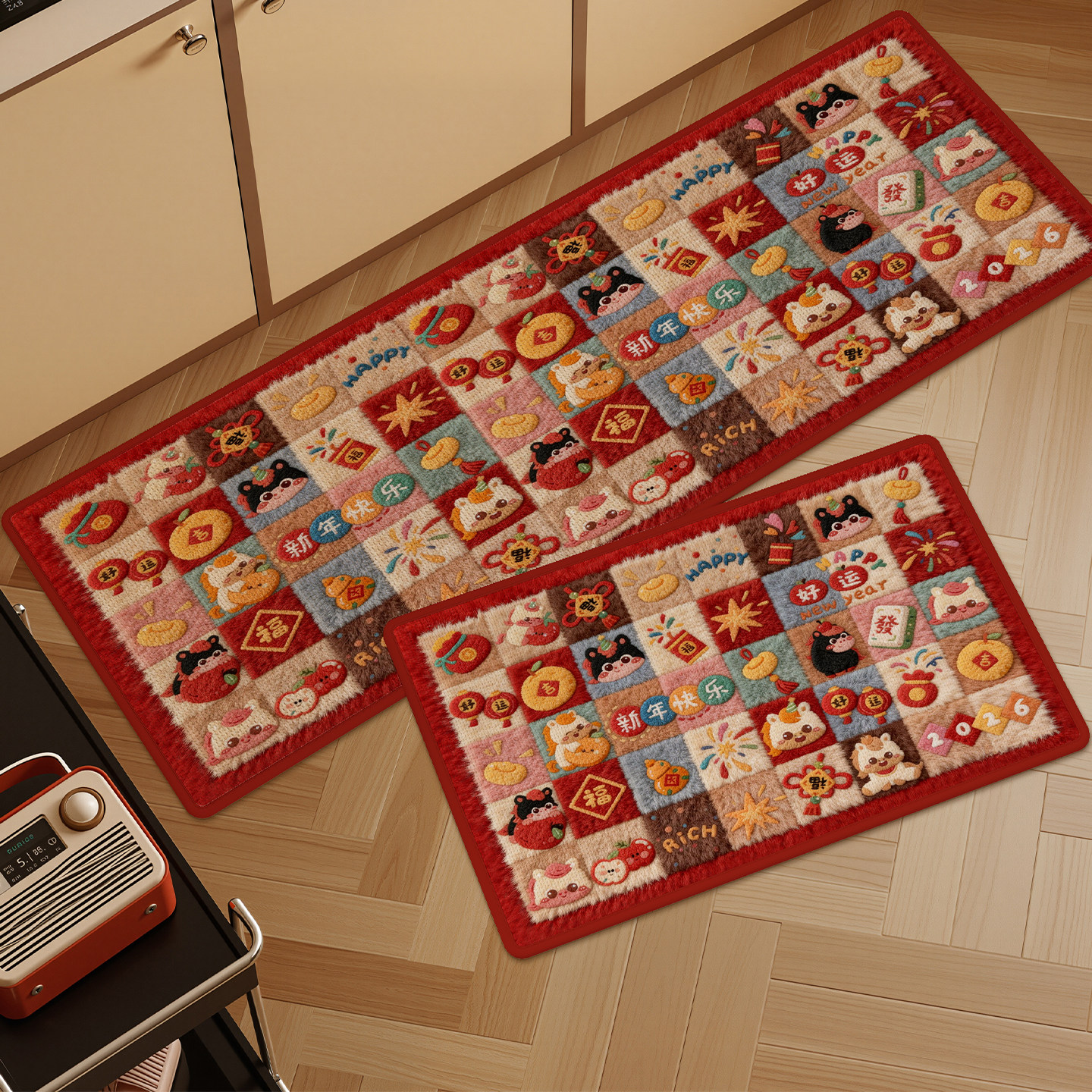 仿亚麻厨房地垫防滑防油2026新款转角专用地毯垫洗碗槽吸油吸水垫,居家布艺,厨房地垫,淘宝优惠券,粉丝福利购,淘宝优惠卷