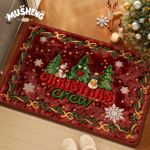 圣诞节入户门地垫客厅进门耐脏防滑脚垫子2025新款 饰地毯 氛围感装