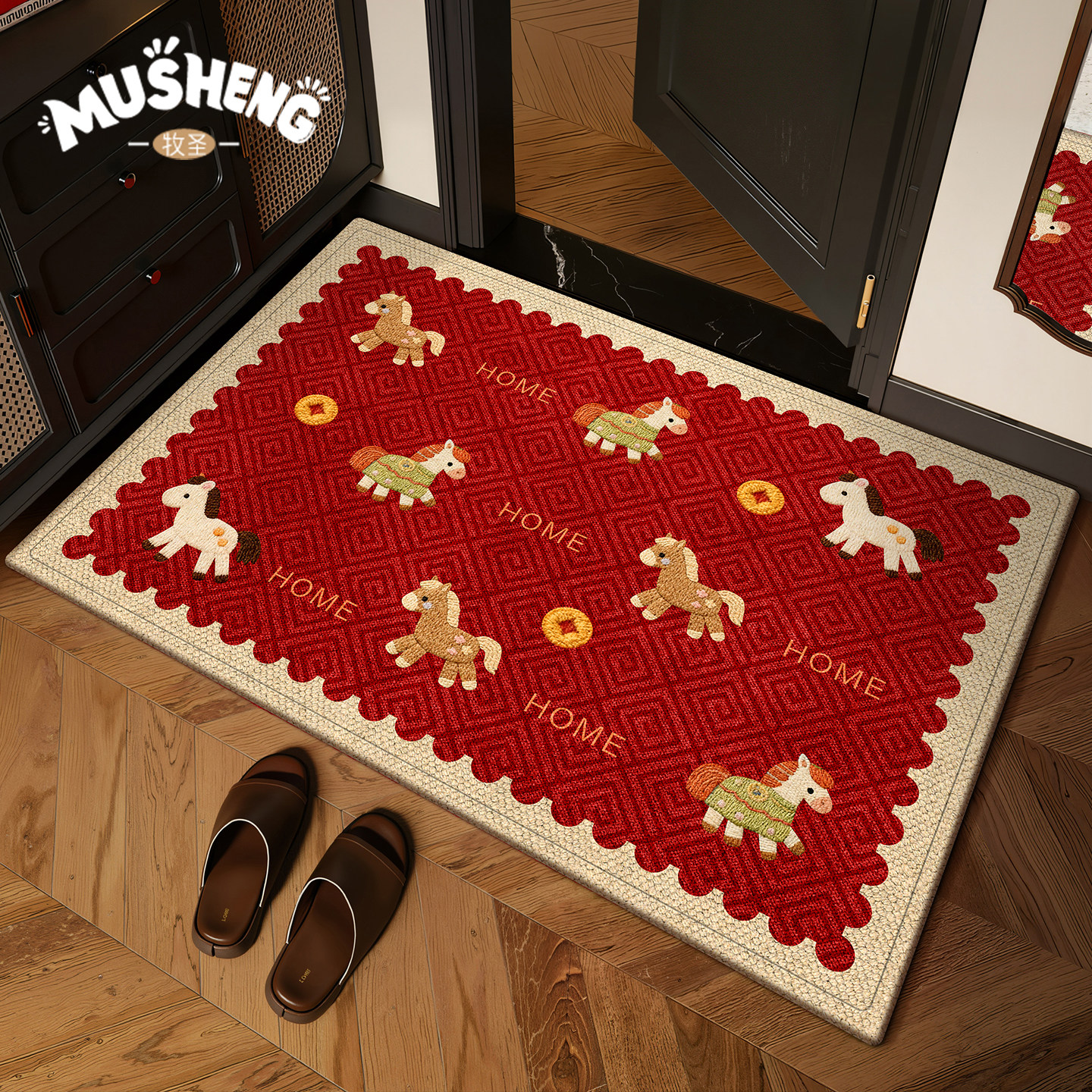 马年入户门地垫2026新款家用防滑门垫玄关门口耐脏脚垫子进门地毯,居家布艺,入户地垫,淘宝优惠券,粉丝福利购,淘宝优惠卷