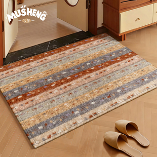 高级感防滑入户门地垫速干新款比利时绒防滑脚垫家用玄关门垫地毯