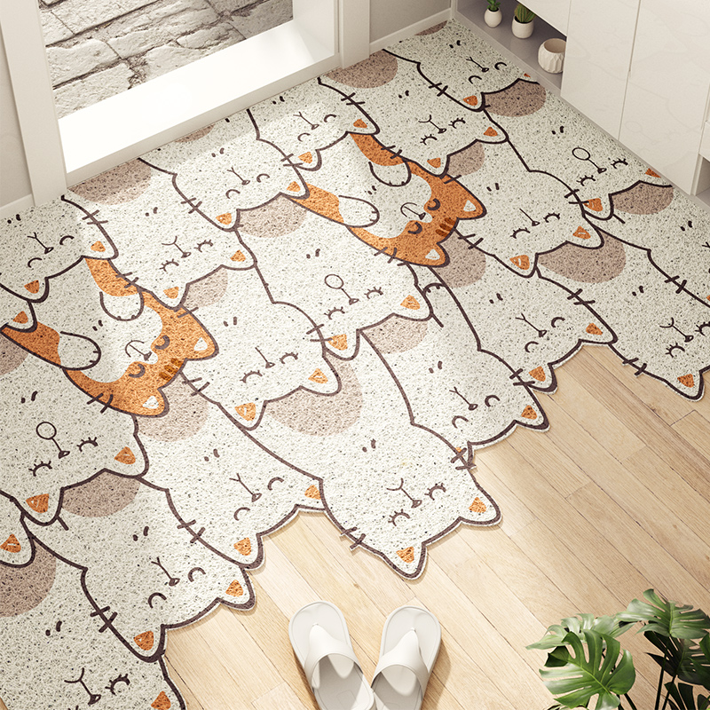 地垫入户门垫卡通进门网红家用丝圈地毯门口玄关可裁剪脚垫子定制