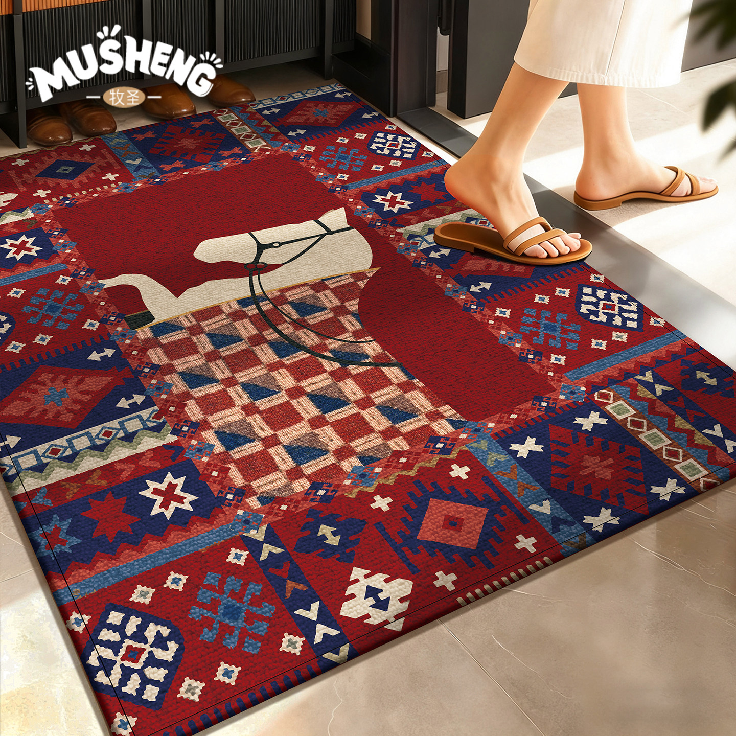 新年马年入户门地垫2026新款红色家用高级感玄关脚垫进门垫地毯垫,居家布艺,入户地垫,淘宝优惠券,粉丝福利购,淘宝优惠卷