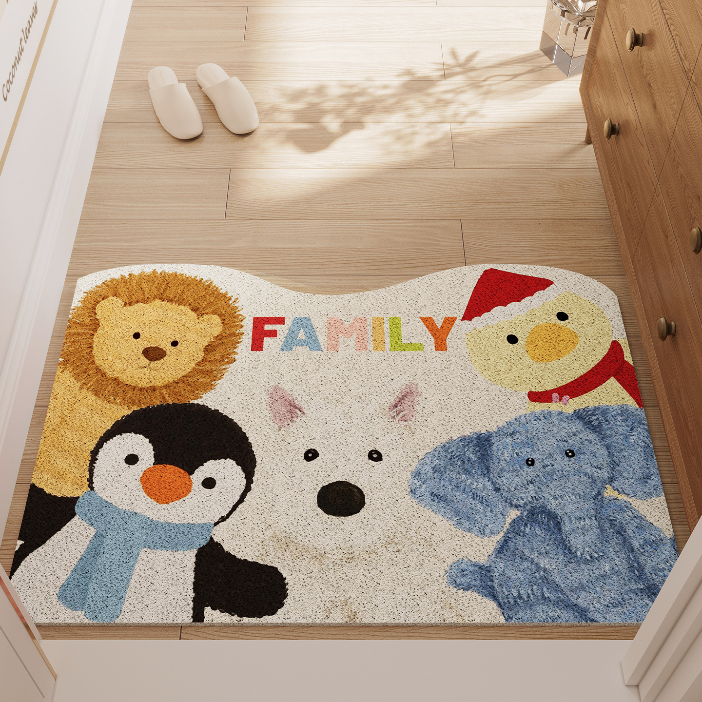 卡通入户门地垫防滑丝圈可定制